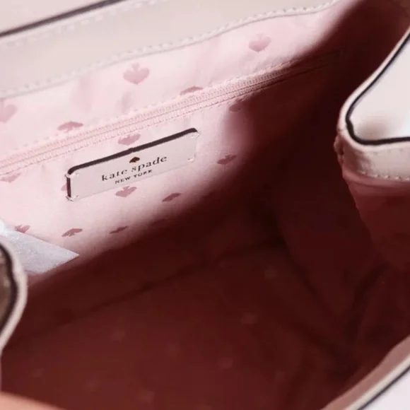 NWT Kate Spade Adel Medium Flap Backpack in Warmbeige Leather - Picture 10 of 11